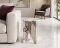 Elephant White Marble Round Side Table - View 3