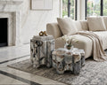 Elephant White Marble Side Table Set - View 2