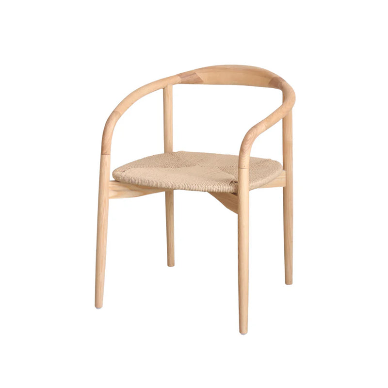 Sedia da pranzo scandinava in legno naturale – Eleganza minimalista + legno massello + corda naturale + personalizzabile
