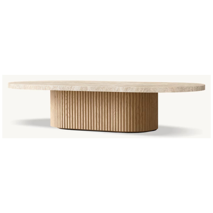 Emperador Marble Pedestal Coffee Table Relax | Scandi Design Concept