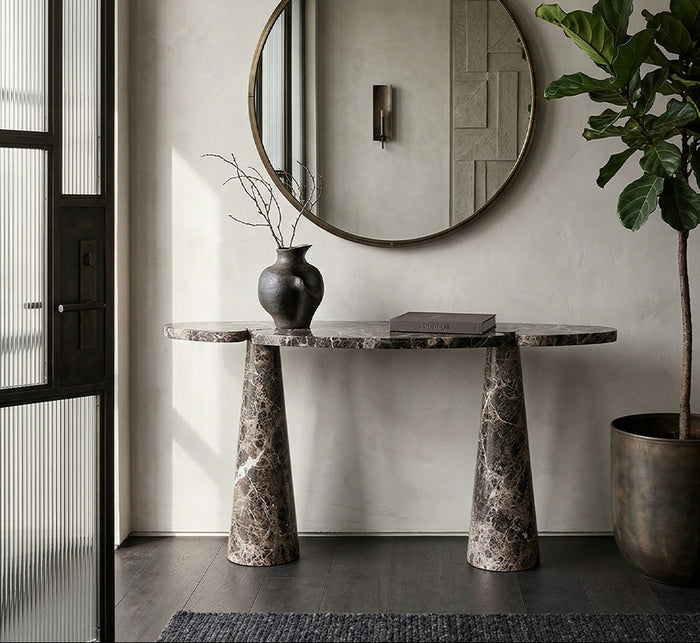 Emperador Dark Long Marble Console Table - View 3