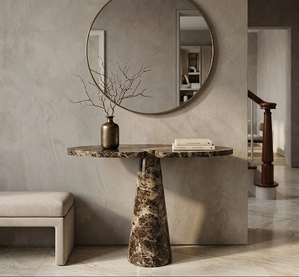 Emperador Light Marble Console Table - View 2