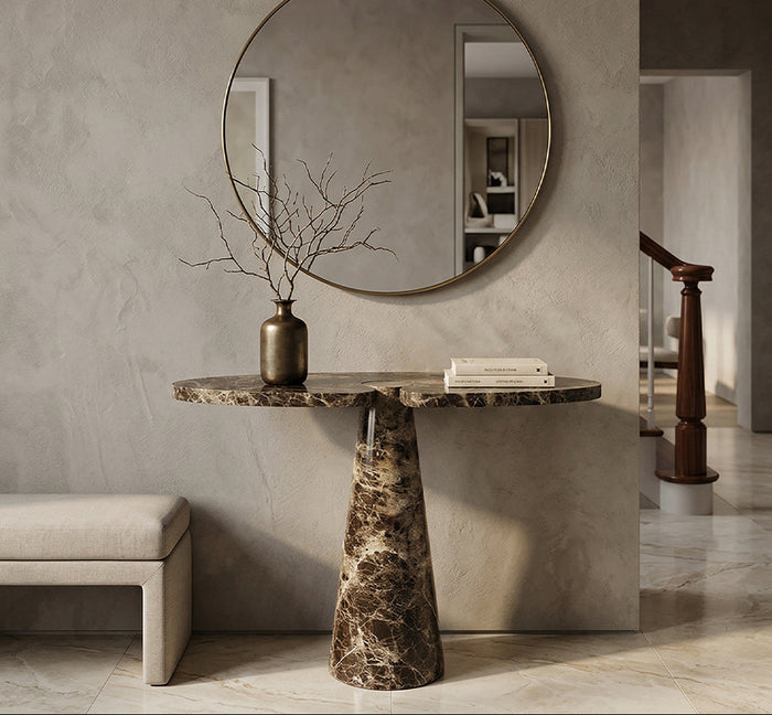 Emperador Light Marble Console Table - View 2