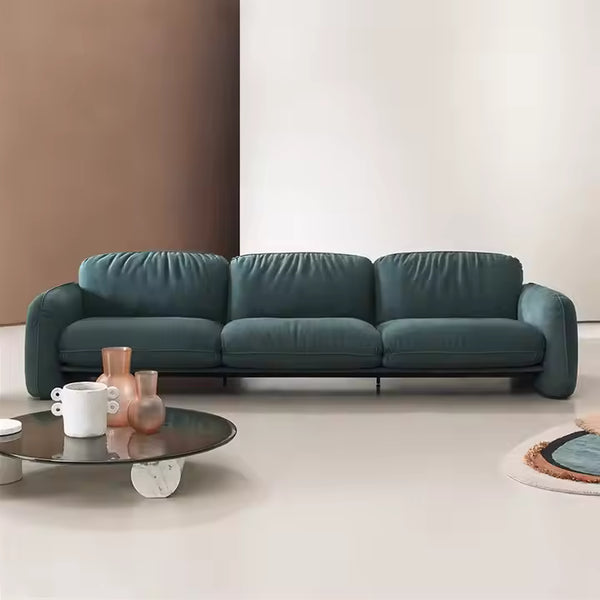 Sofá de cuero moderno: sofá contemporáneo extragrande y lujoso