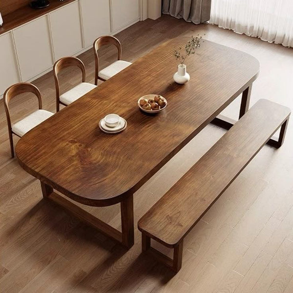 Juego de mesa de comedor escultural moderno: elegancia contemporánea - Madera maciza