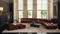 Iconic Curved Brown Modular Sofa