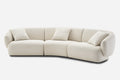 Japandi Bouclé Curved Ottoman Sofa