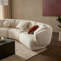 Japandi Bouclé Curved Ottoman Sofa