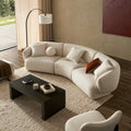 Japandi Bouclé Curved Ottoman Sofa