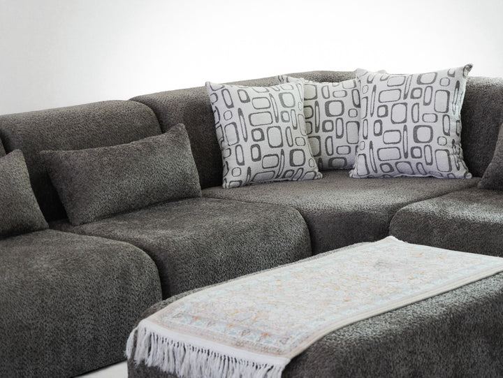L-Shaped Modern Grey Modular Sectional Sofa