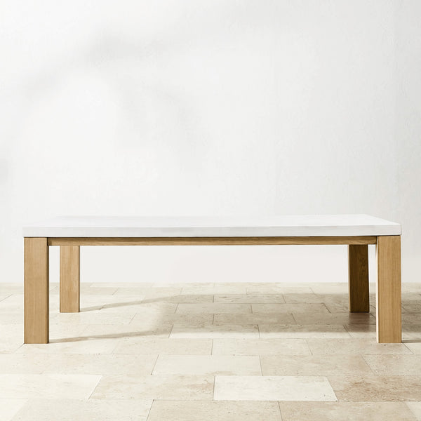 Larnaca Outdoor Teak Fiberstone Dining Table