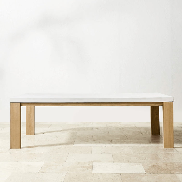 Larnaca Outdoor Teak Fiberstone Dining Table