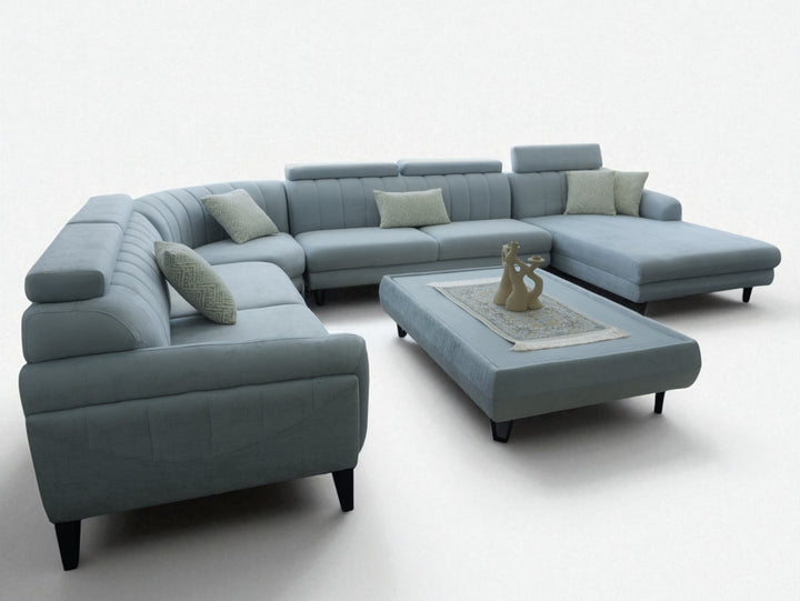 Light Blue Modular Sectional Sofa