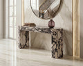 Marble Console Table with Calacatta Viola Violet Concave and Convex Edge Design - View 2