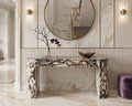 Marble Console Table with Calacatta Viola Violet Concave and Convex Edge Design - View 3