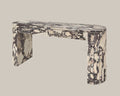 Marble Console Table with Calacatta Viola Violet Concave and Convex Edge Design - View 1