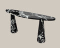 Marble Console Table with Noir Grand Antique Long Design - View 1