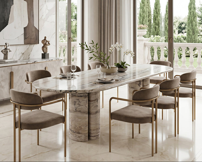 Marble Dining Table with Serbia 3.3m - View 2