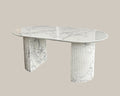 Marble Dining Table with Statuario Elliptical - View 1