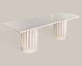 Marble Dining Table with Travertine Columns - View 1