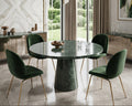 Marble Dining Table with Verde Guatemala - View 2