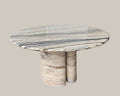 Marble Dining Table with Zebra Travertine Onyx Round Table - View 1