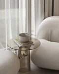 Mia Glass Sculptural Side Table