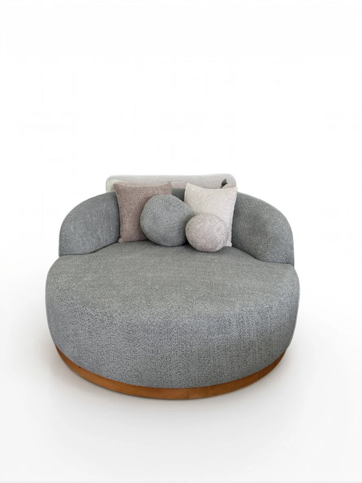 Mid-Century Modern Curved Bouclé Sofa Set