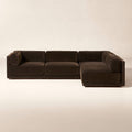 Modern Modular Velvet L-Shape Sectional Sofa