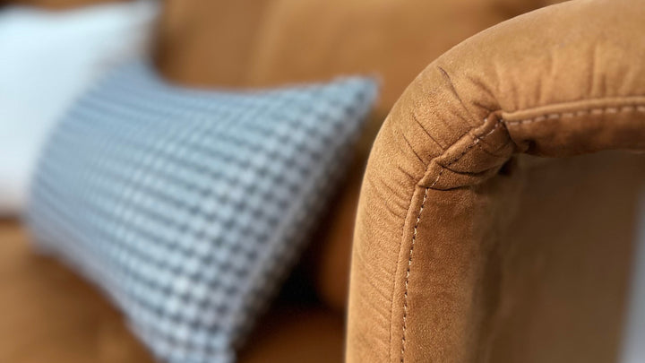 Modern Channel Tufted Upholstery Mocha Sectional Sofa
