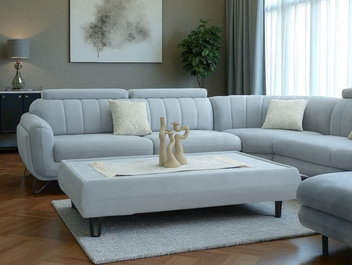 Modern Light Blue Modular Sectional built-in Technology Sofa