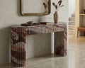 Monica Red Marble Console Table - View 2