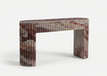 Monica Red Marble Console Table - View 1