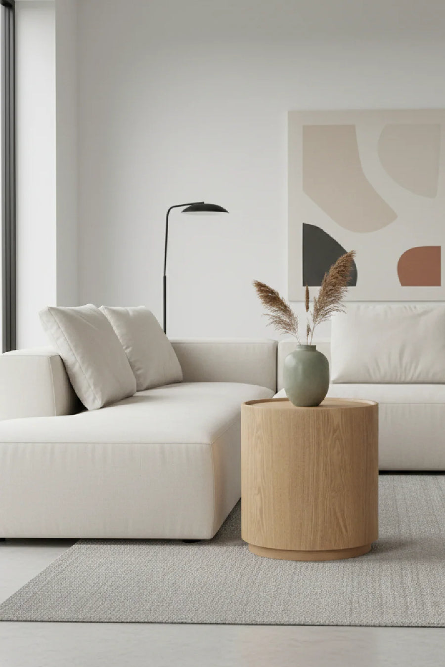 Natural Grain Minimalist End Table