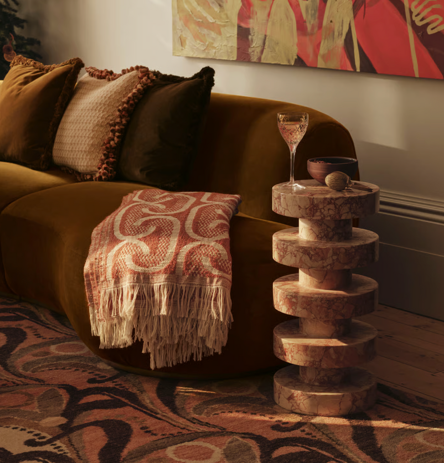 Natural Marble Sculptural Accent Table