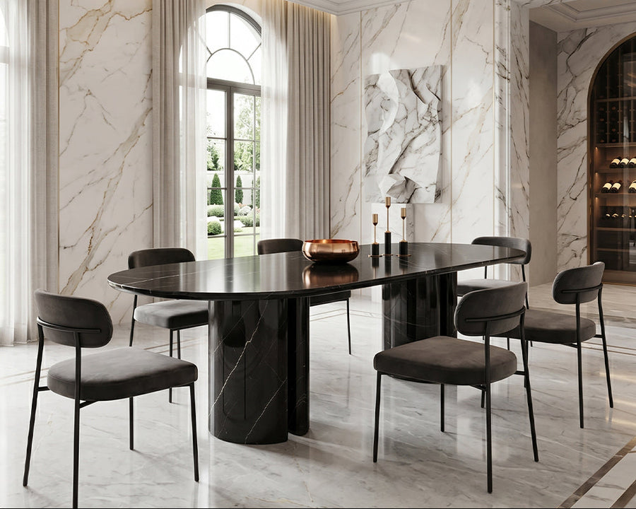 Nero Marquina-China Marble Dining Table - View 2