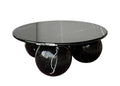 Nero Marquina-China Round Marble Coffee Table With Ball Legs - View 1