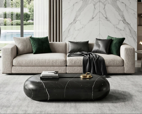 Nero Marquina- China Marble Coffee Table Hotdog Design - View 3