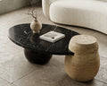 Nero Marquina Beige Travertine Marble Coffee Table - View 3
