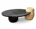 Nero Marquina Beige Travertine Marble Coffee Table - View 1
