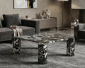 Noir Grand Antique Square Marble Coffee Table Column Legs - View 3