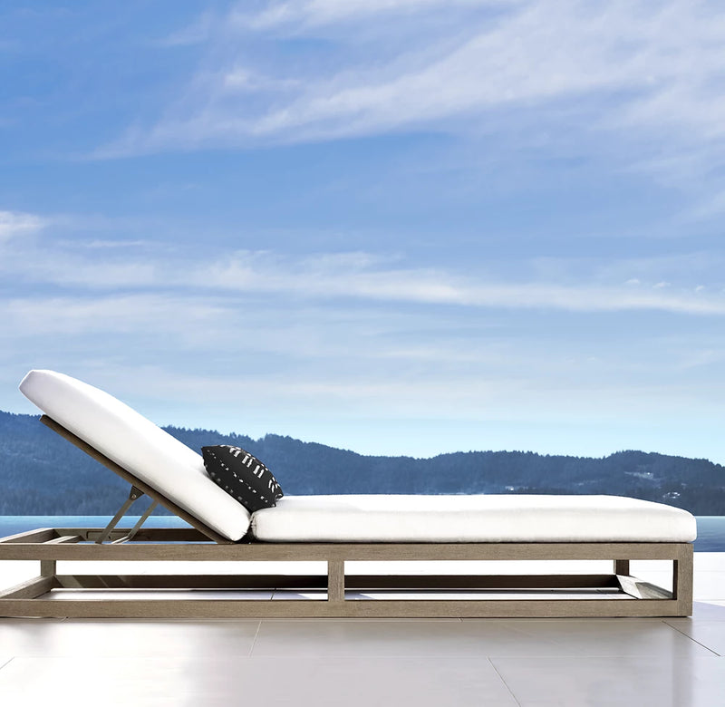 Modern Teak Sun Lounger - Main View