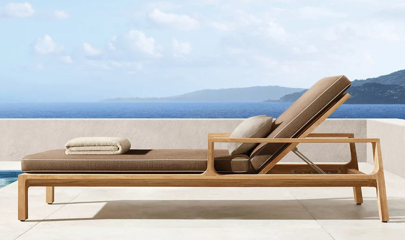 Modern Teak Sun Lounger - Main View
