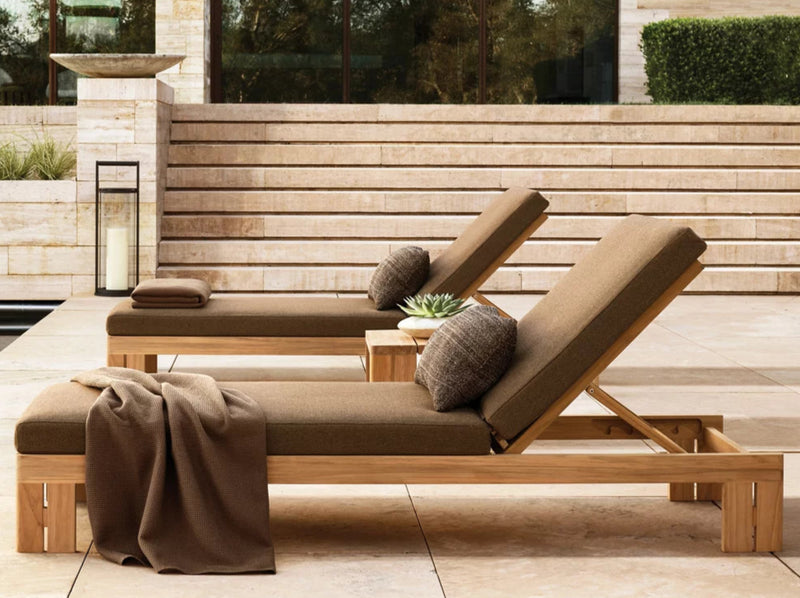 Modern Teak Sun Lounger - Main View