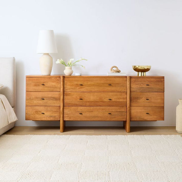 minimalist wood dresser 3 Drawer Reeded Dresser for Bedroom Set of 2, Minimalist Modern Chest of Drawers, Wood Storage 6 Drawer Dresser Organizer for Bedroom Living Room