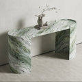 Oval Marble Console Table with Hollow Semi-Cylindrical Legs - View 7