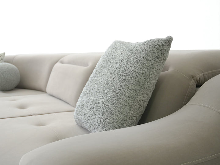 Oversized L-Shaped light grey sectional sofa