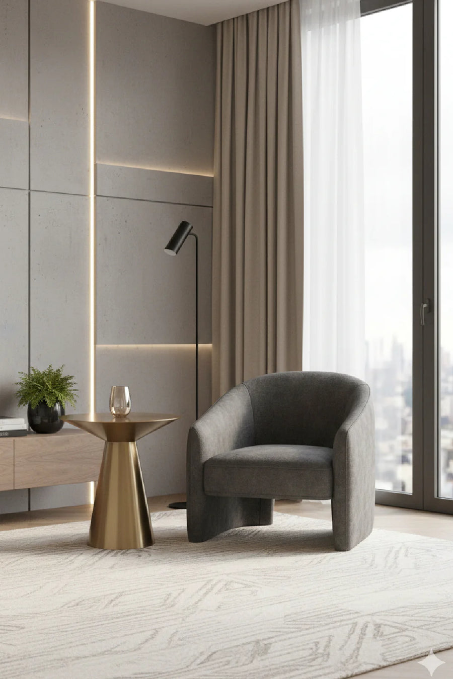 Polished Chrome Finish Statement Table