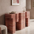 Red Travertine Marble Console Table Jigsaw Puzzle Shapes - View 2