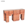 Red Travertine Marble Console Table Jigsaw Puzzle Shapes - View 1
